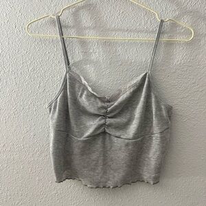 SHEIN Gray Ribbed Camisole Top